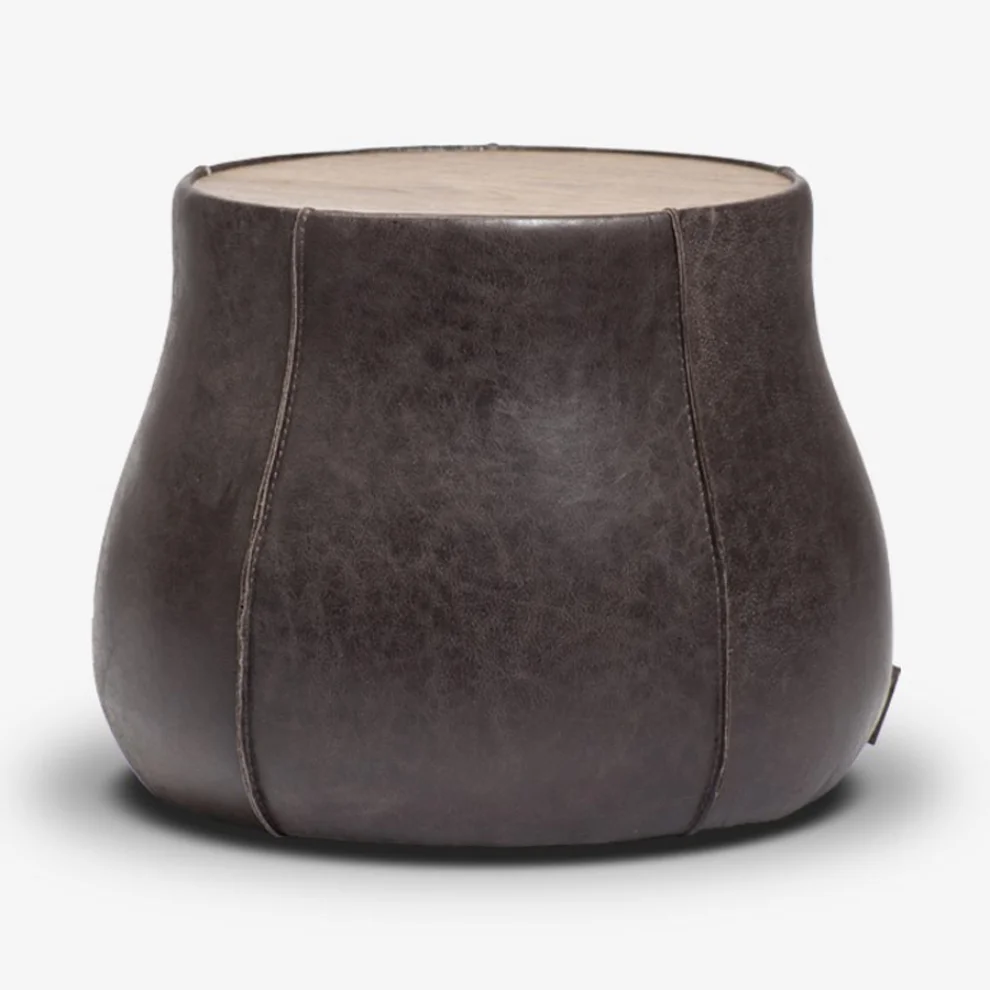 Estetik Decor - Plateau Tall Leather Sıde Table 