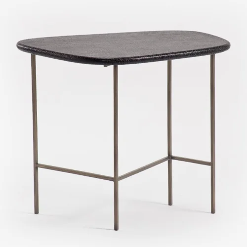 Estetik Decor - Triat Grey Leather Coffee Table