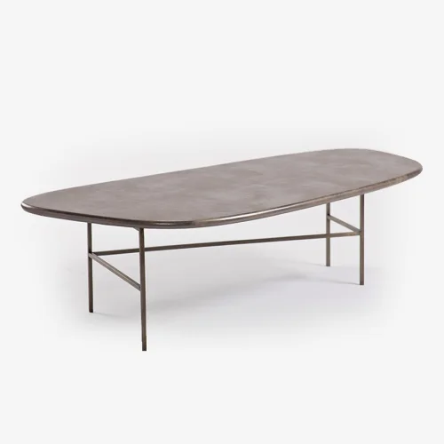 Estetik Decor - Triat Beige Leather Coffee Table