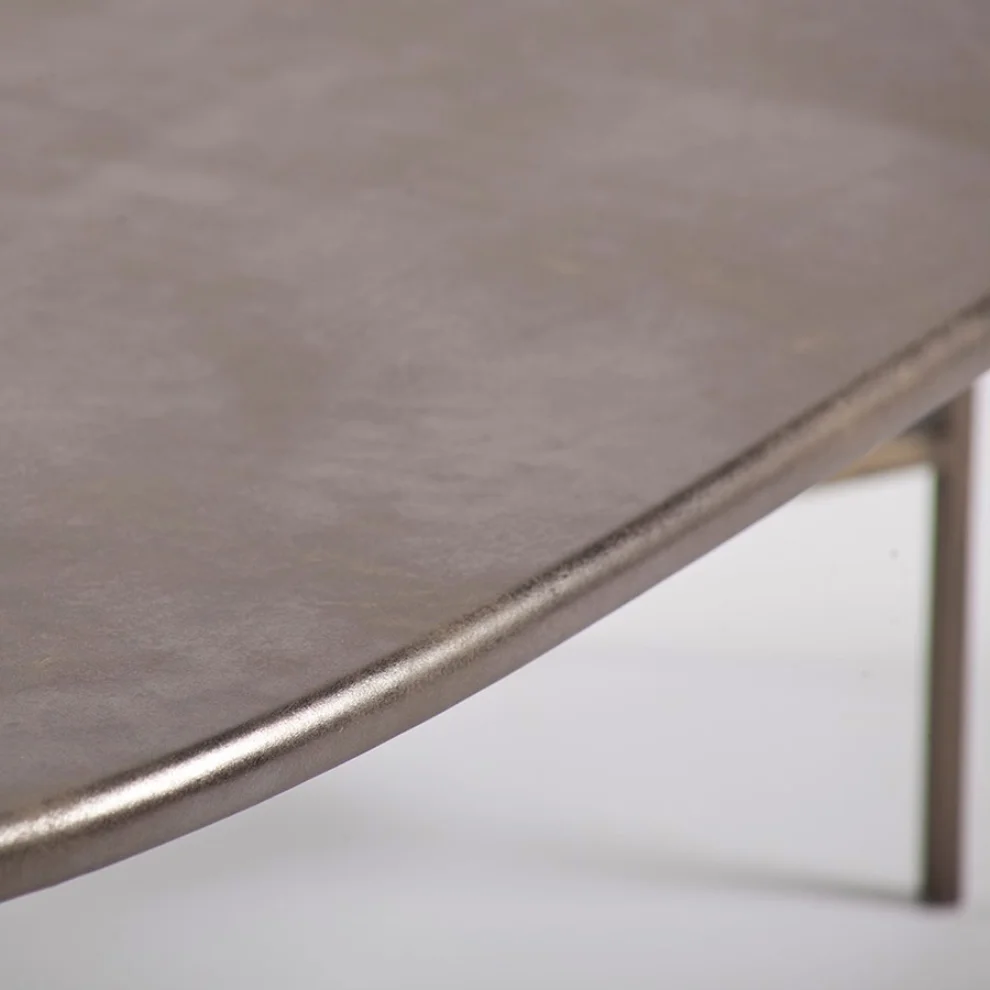 Estetik Decor - Triat Beige Leather Coffee Table