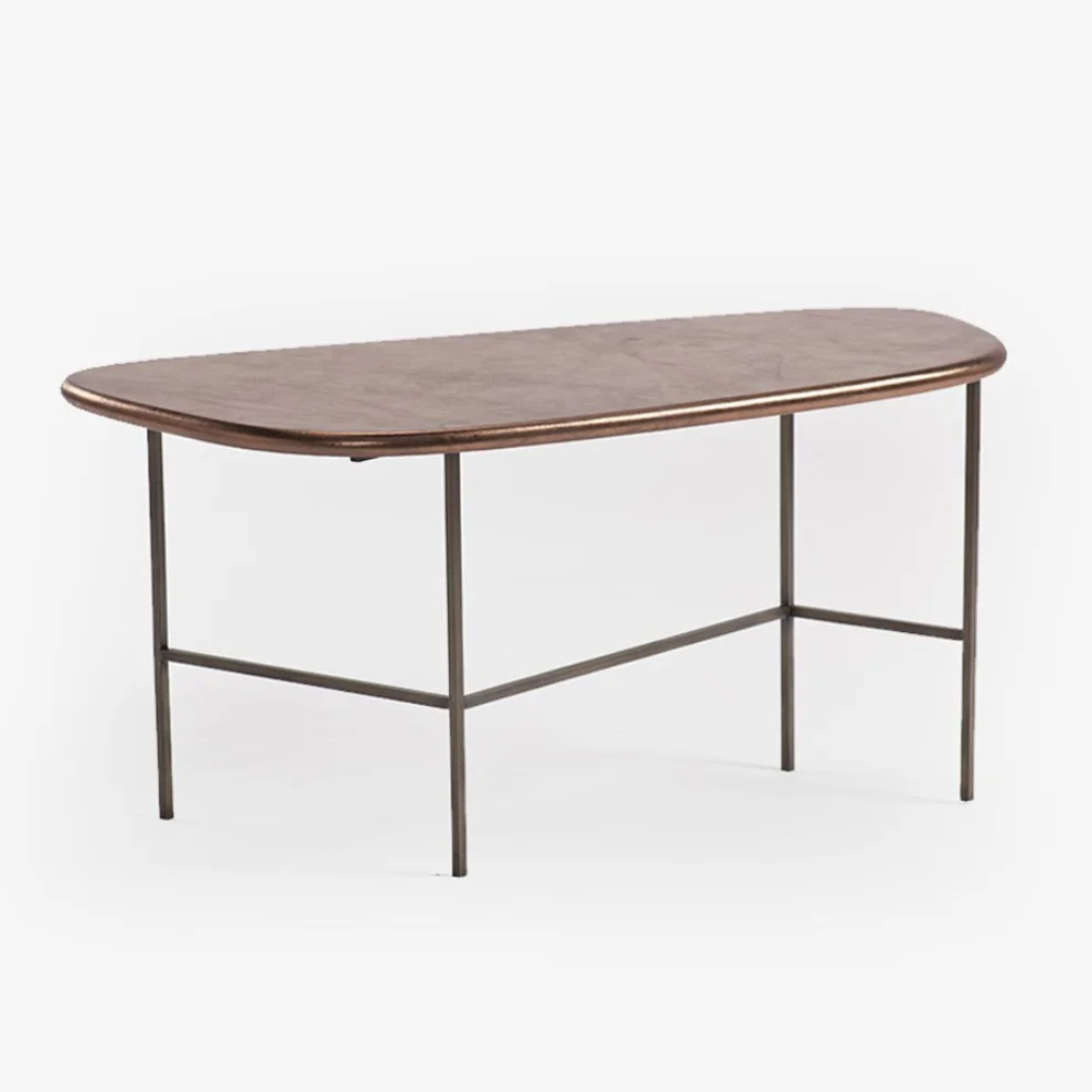 Estetik Decor - Triat Grey Leather Coffee Table