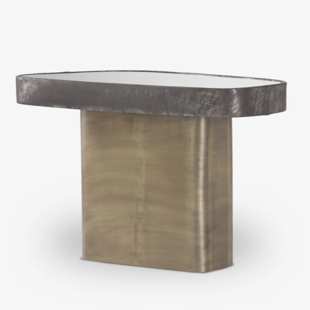 Estetik Decor - Cork Tall Leather Mirror Coffee Table