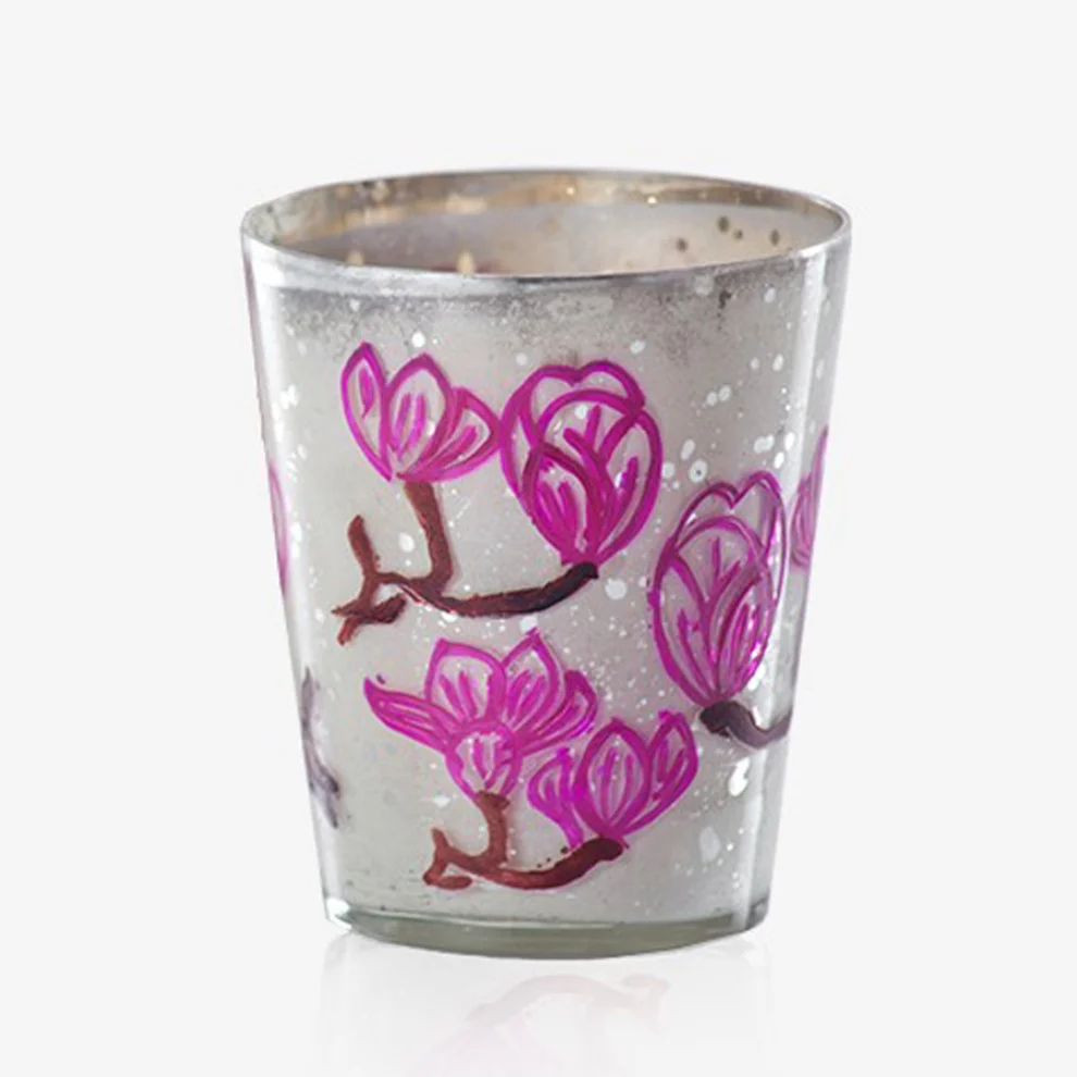 Estetik Decor - Pink Flower Candle Holder