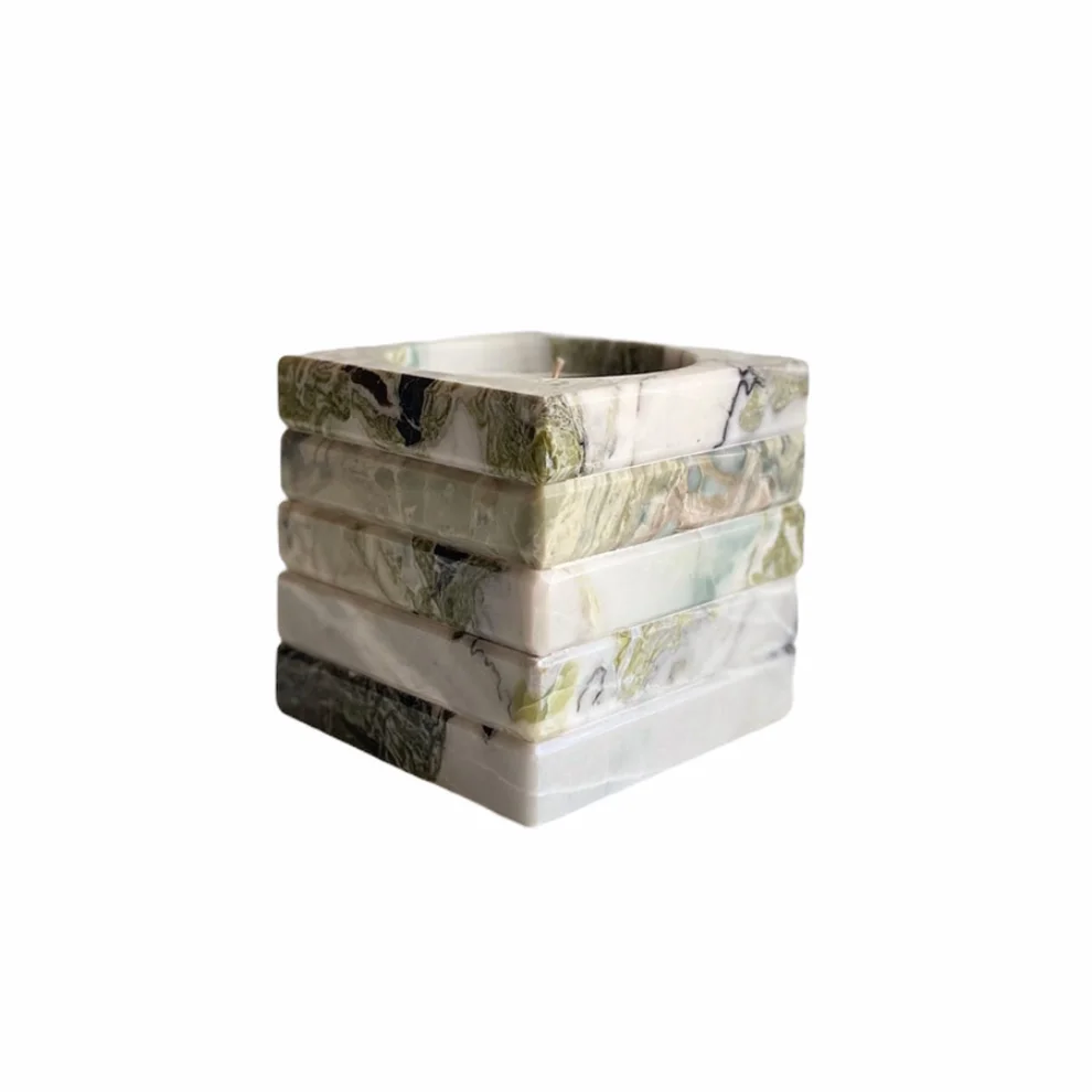 Thinstone - Ice Green Marble Cube Candle