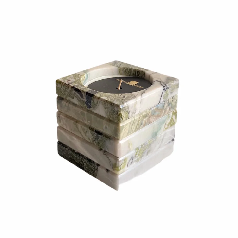 Thinstone - Ice Green Marble Cube Candle