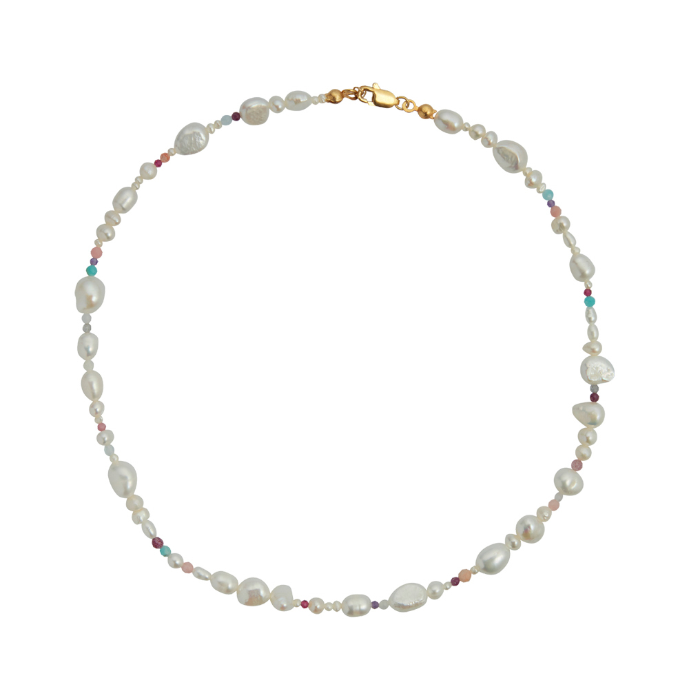 Astrid Baroque Pearl & Natural Stone Necklace