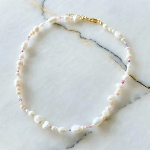 Bonjouk Studio - Astrid Baroque Pearl & Natural Stone Necklace