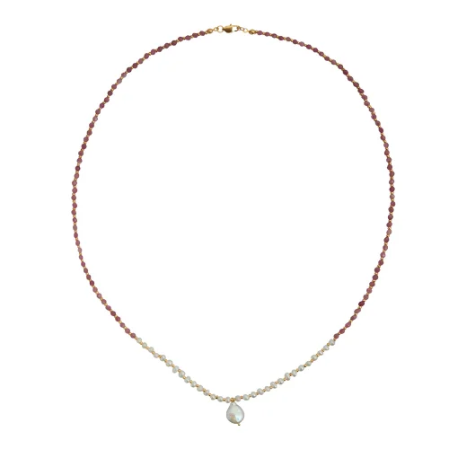 Bonjouk Studio - Josephine Natural Pearl & Tourmaline Necklace