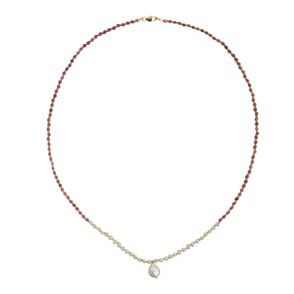 Bonjouk Studio - Josephine Natural Pearl & Tourmaline Necklace