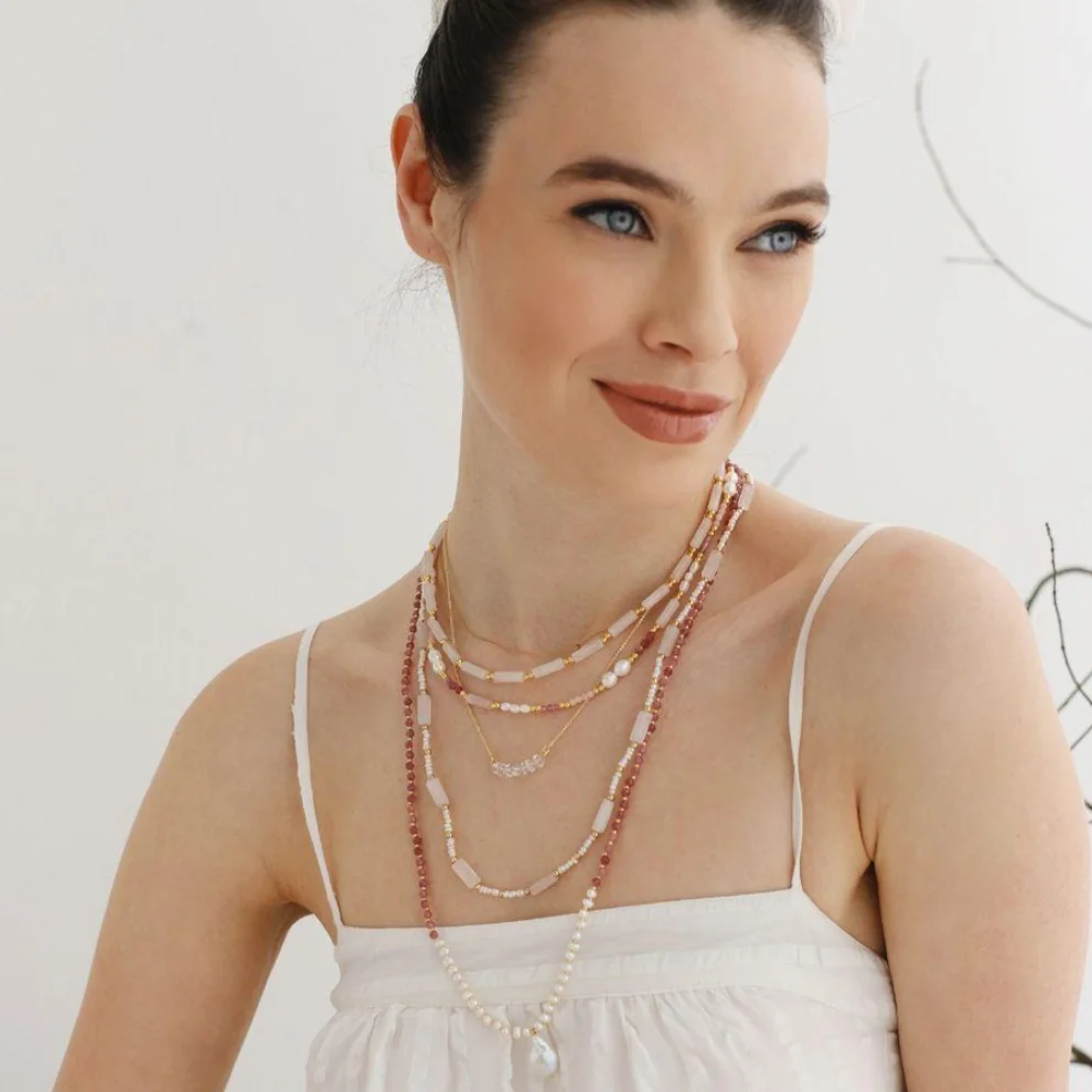 Bonjouk Studio - Josephine Natural Pearl & Tourmaline Necklace