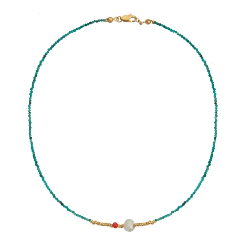 Bonjouk Studio - Medi Natural Pearl  & Turquoise Necklace