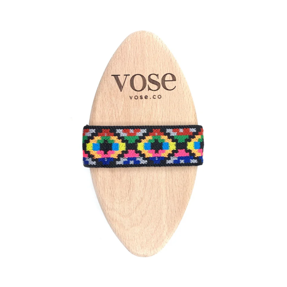 Vose - Original Horse Hair Dry Face and Body Brush (Tulip) Set - Natural Exfoliating Face & Body Brush