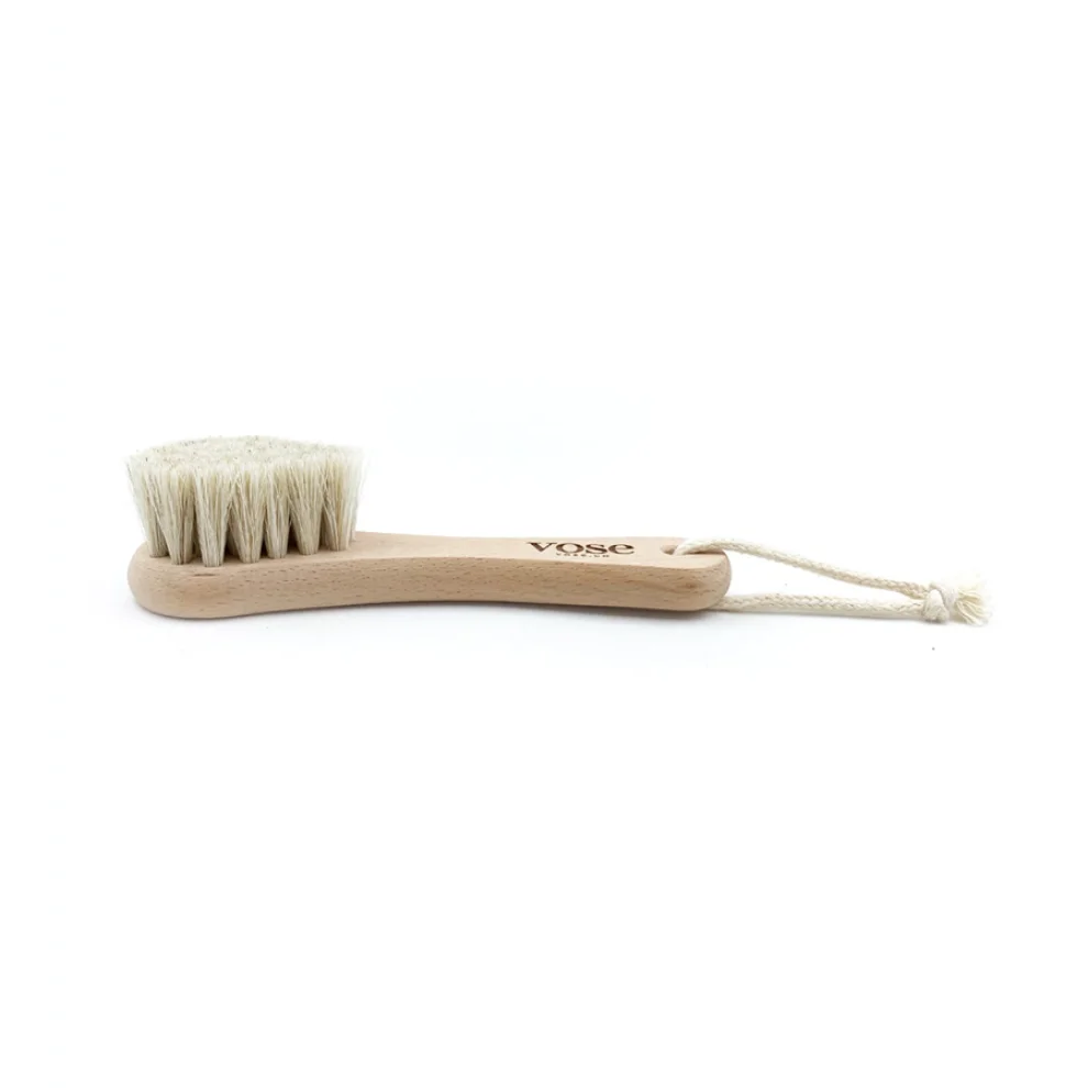Vose - Original Horse Hair Dry Face and Body Brush (Tulip) Set - Natural Exfoliating Face & Body Brush