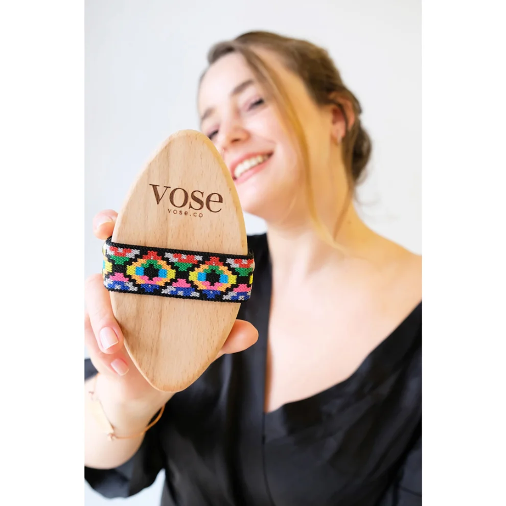 Vose - Original Horse Hair Dry Face | Body Brush Set & Natural 100% Nail Brush- Natural Exfoliating Face | Body Brush