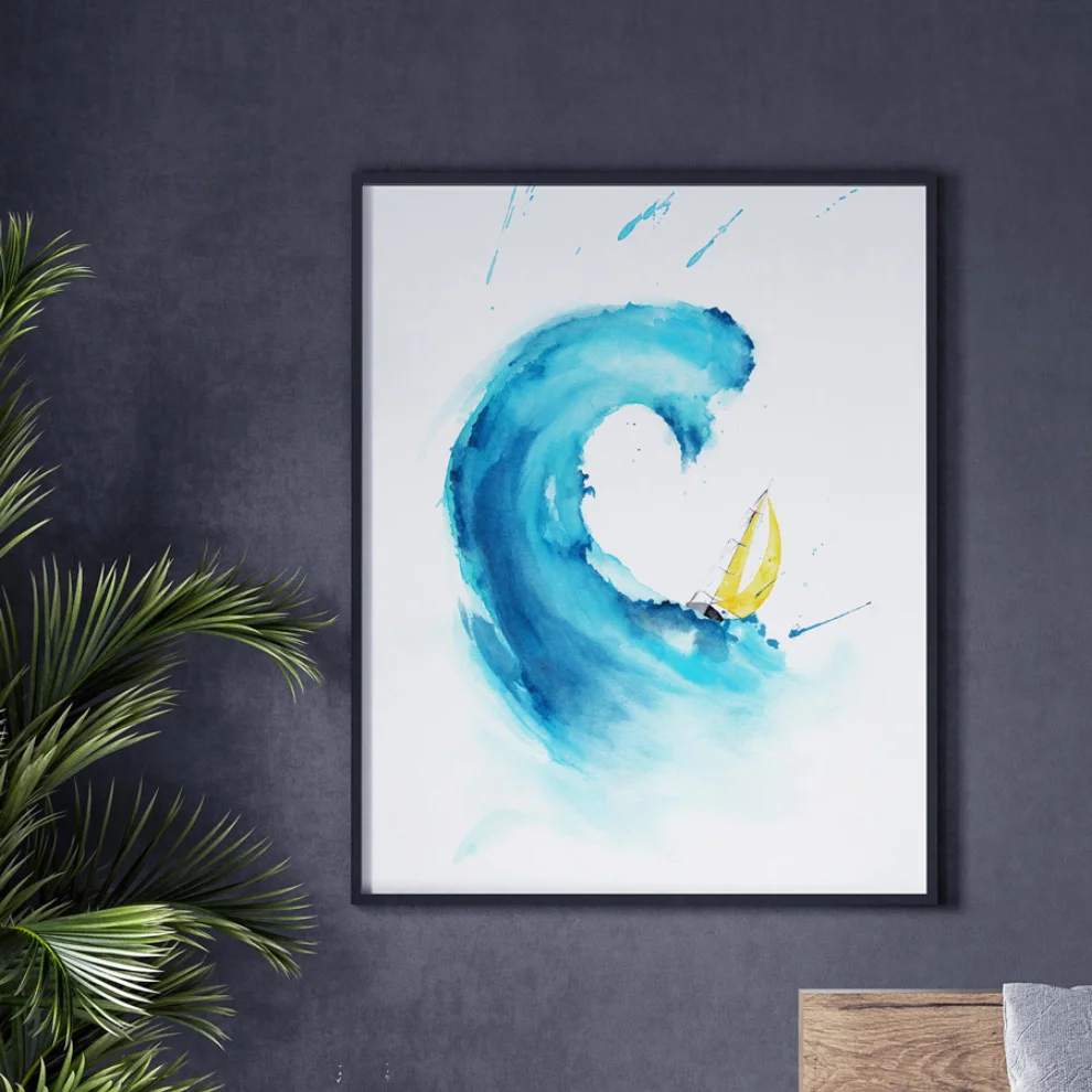 Wallthinks - On The Wave Fine Art Print