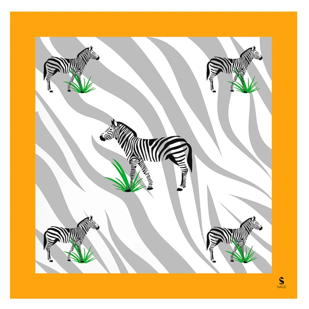 SAGE - Zebra İpek Fular