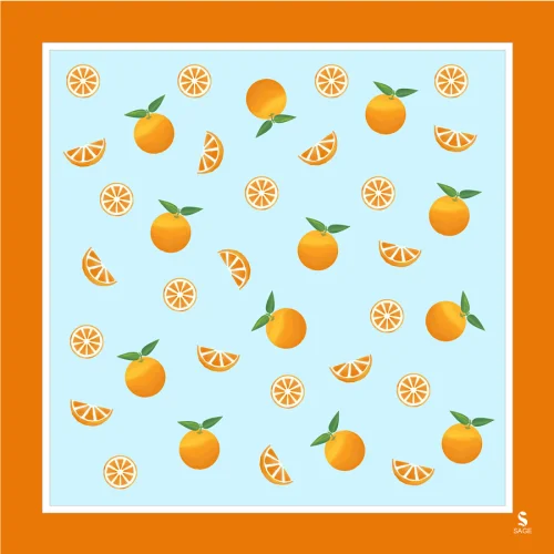 SAGE - Orange İpek Fular