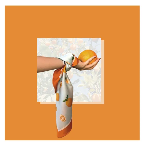 SAGE - Orange İpek Fular