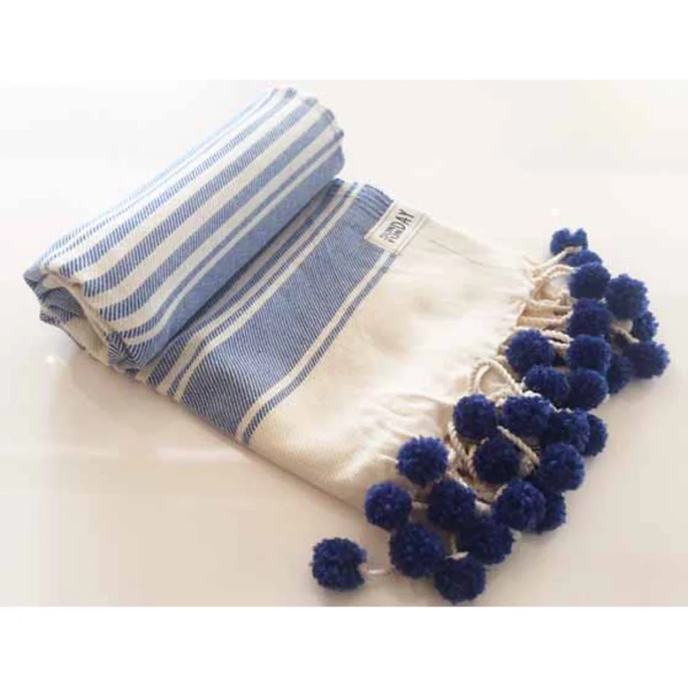 Sunday Funday - Pompom Beach Towel & Peshtemal& Pareo