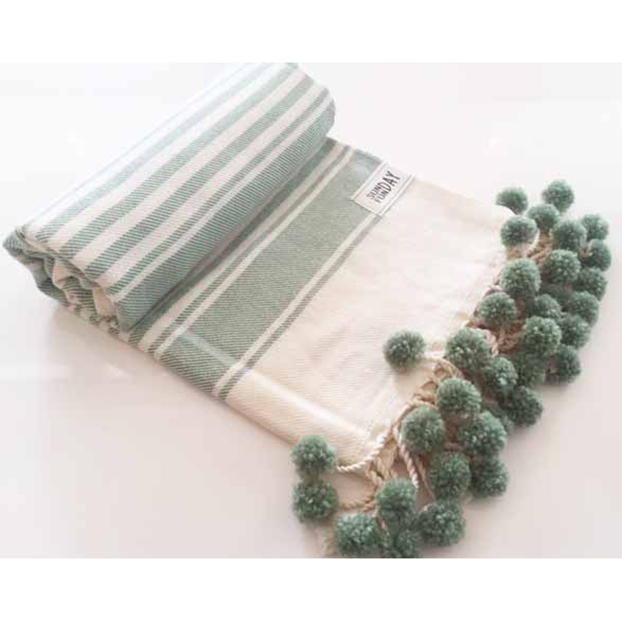 Pompom Beach Towel & Peshtemal& Pareo