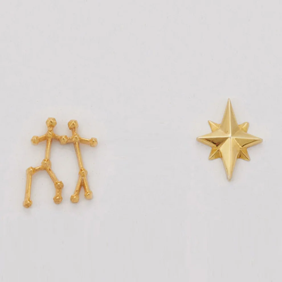 Dila Özoflu Jewelry - Zodiac Sign Earrings - Gemini