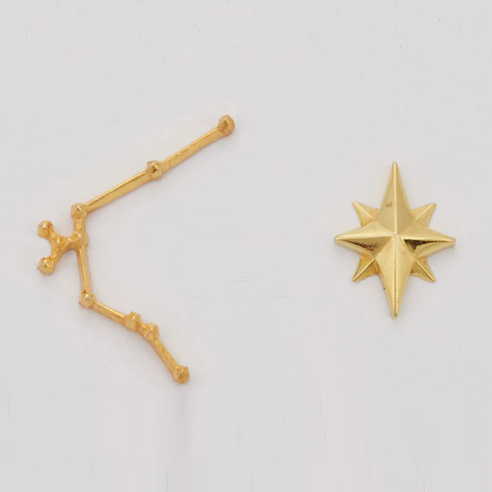 Dila Özoflu Jewelry - Zodiac Sign Earrings - Aquarius