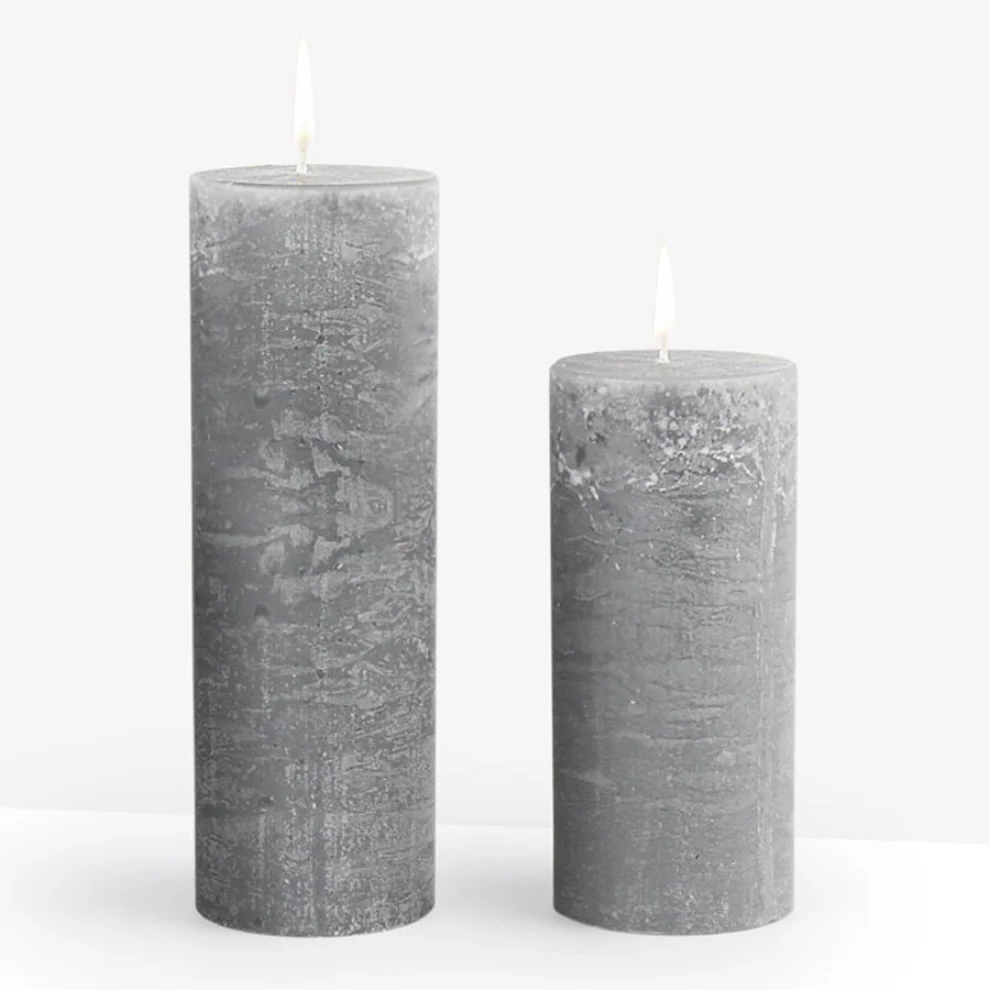 Coho Objet	 - Lumina Rustic Cylinder Candle Set Of 2