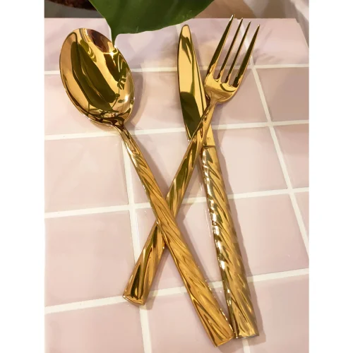 Narin Metal - Vega - Gold Titanium - Pieces Flatware Set