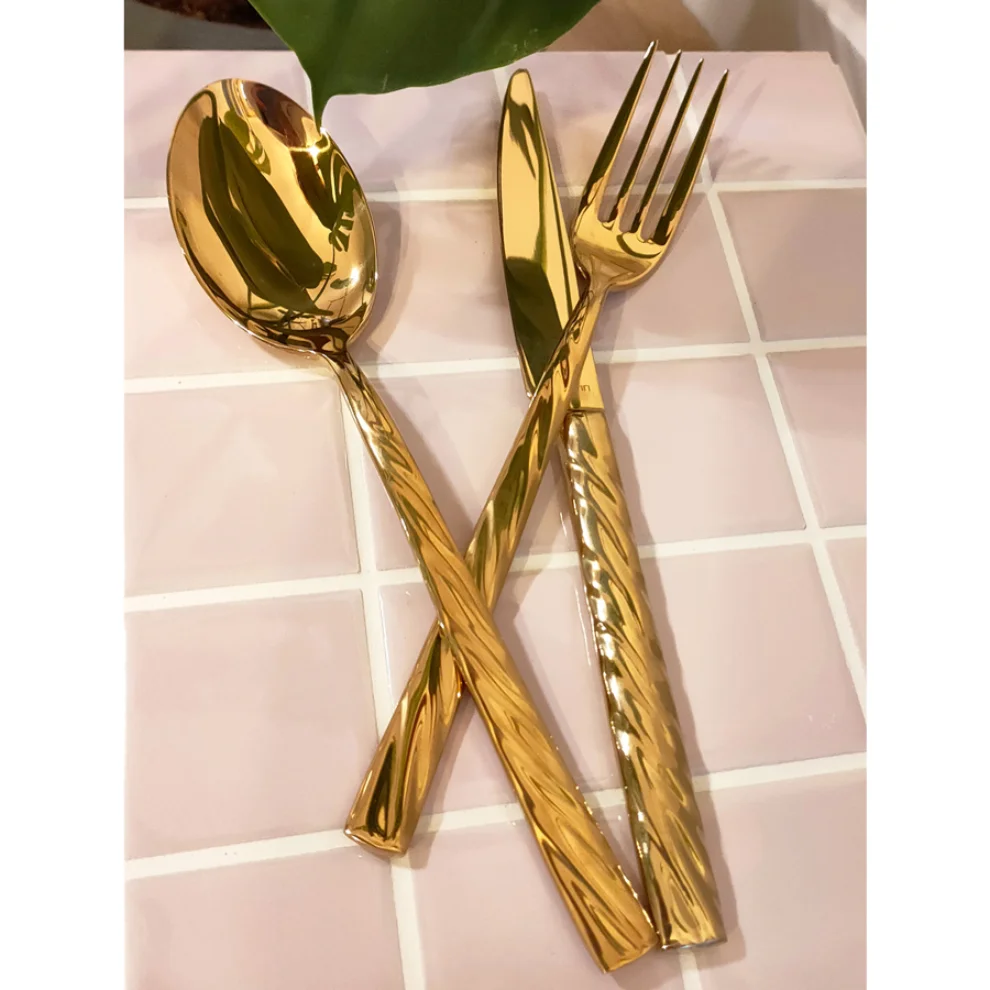 Narin Metal - Vega - Gold Titanium - Pieces Flatware Set