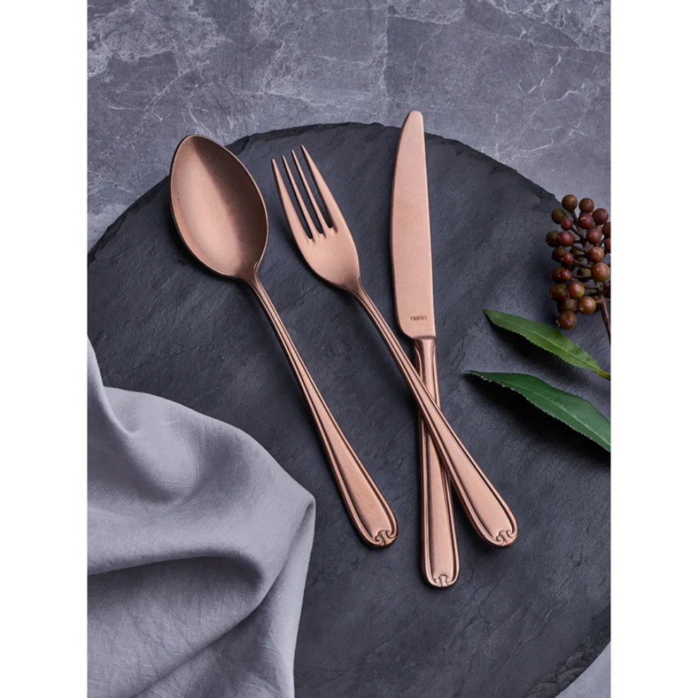 Narin Metal - Anatolia Series - Retro Copper Titanium - Flatware Set