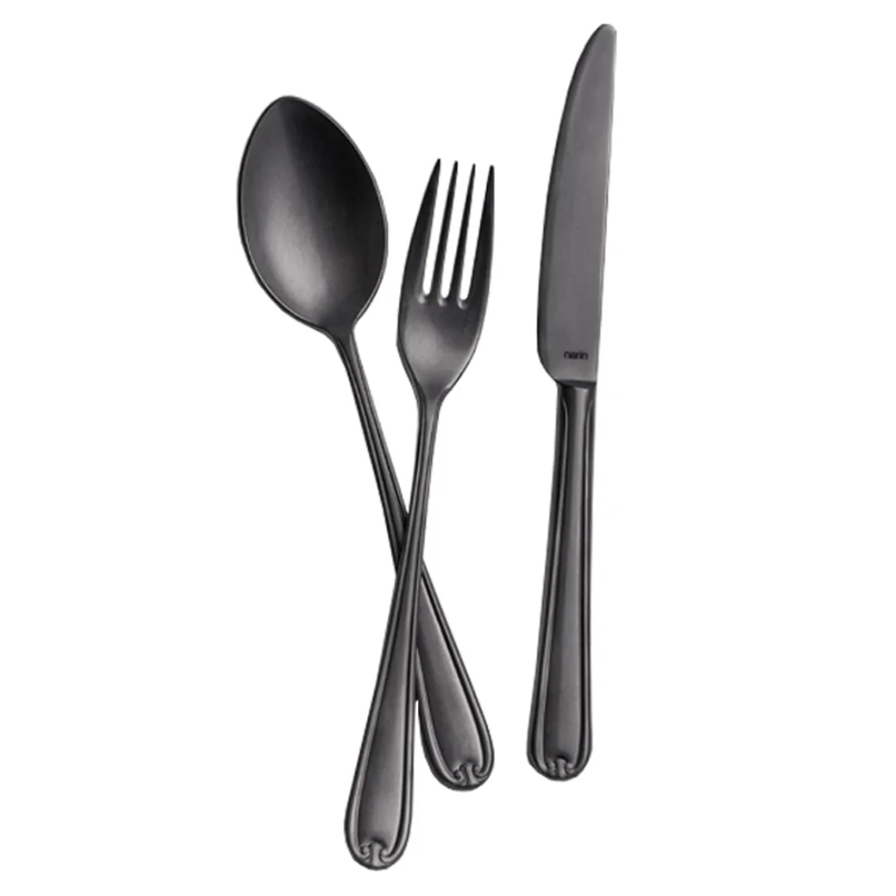 Narin Metal - Anatolia Series -  Retro Anthracite Titanium - Flatware Set