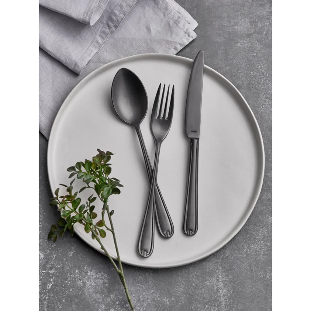 Narin Metal - Anatolia Series -  Retro Anthracite Titanium - Flatware Set