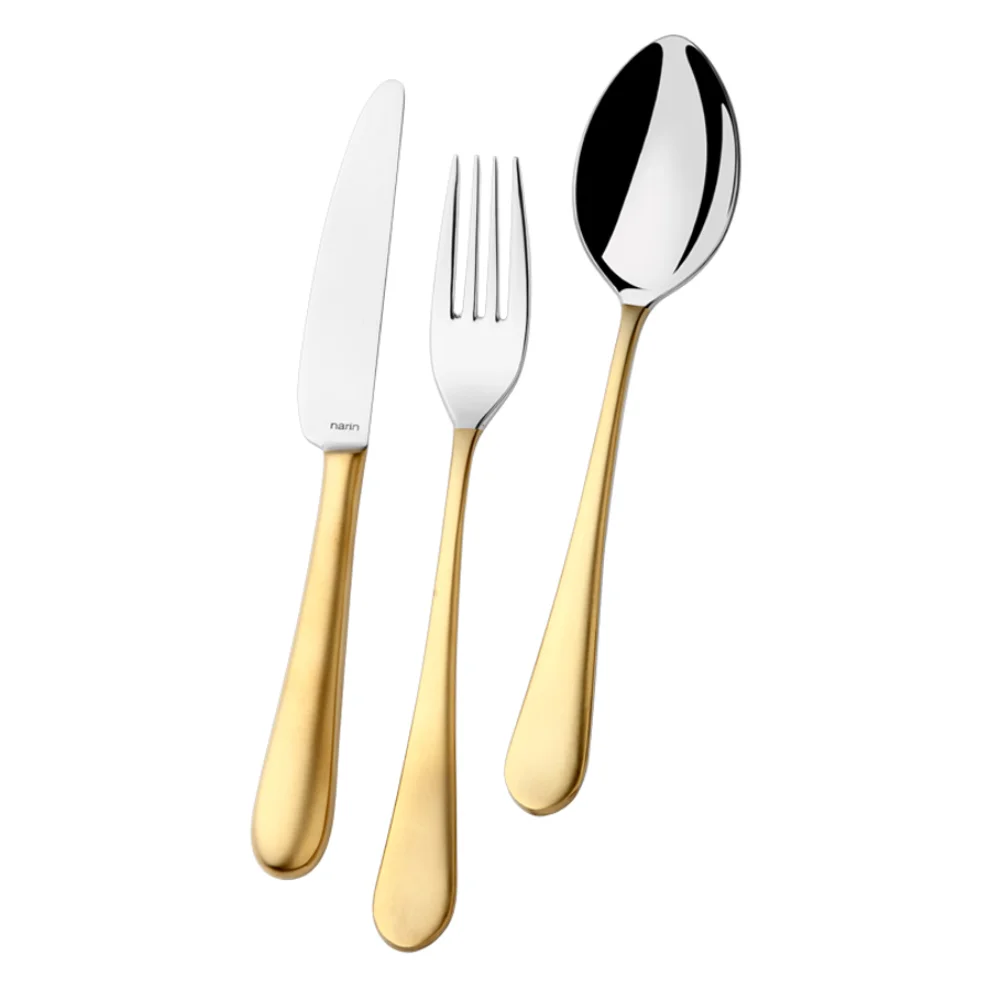 Narin Metal - Epsilon Seris - Satin Gold - Flatware Set