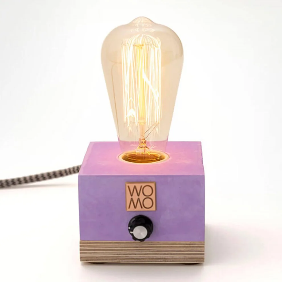 Womodesign - Colored Concrete Table Lamp With Dimmer - Cylinder