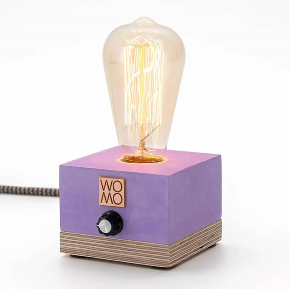 Womodesign - Colored Concrete Table Lamp With Dimmer - Cylinder