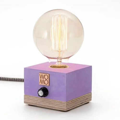 Womodesign - Colored Concrete Table Lamp With Dimmer - Globe