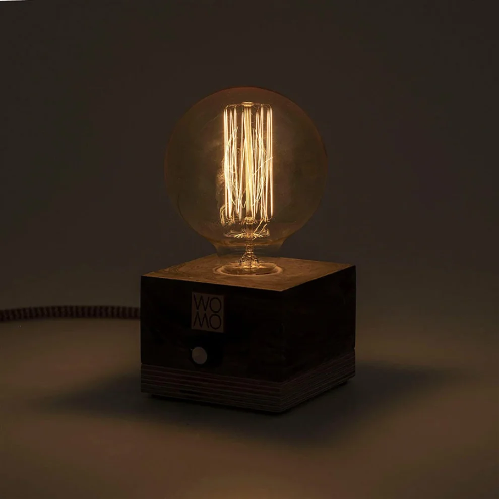 Womodesign - Marble Patterned Concrete Table Lamp With Dimmer - Globe