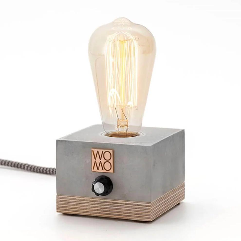 Womodesign - Concrete Table Lamp With Dimmer - Cylinder
