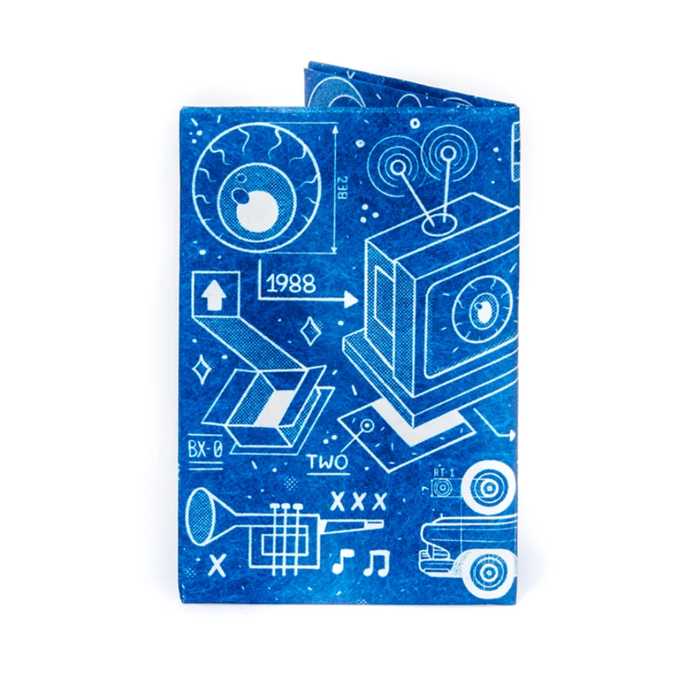 Paperwallet - Micro - Blue Print Cüzdan
