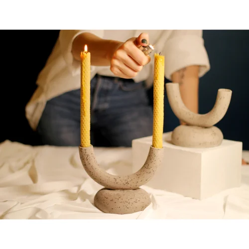 Jecmuse - Rock Ceramic Candlestick