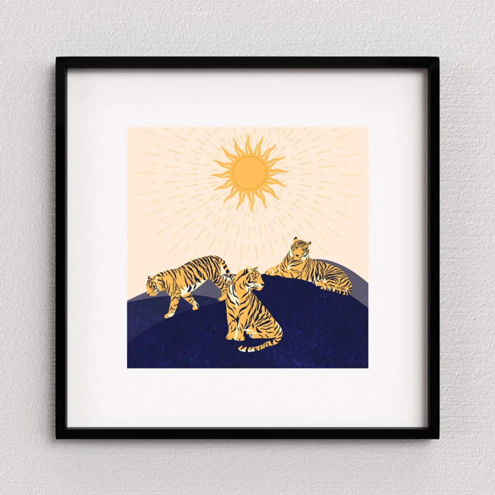 Studio Ovata - Family of Tiger Art Print