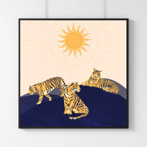 Studio Ovata - Family of Tiger Art Print