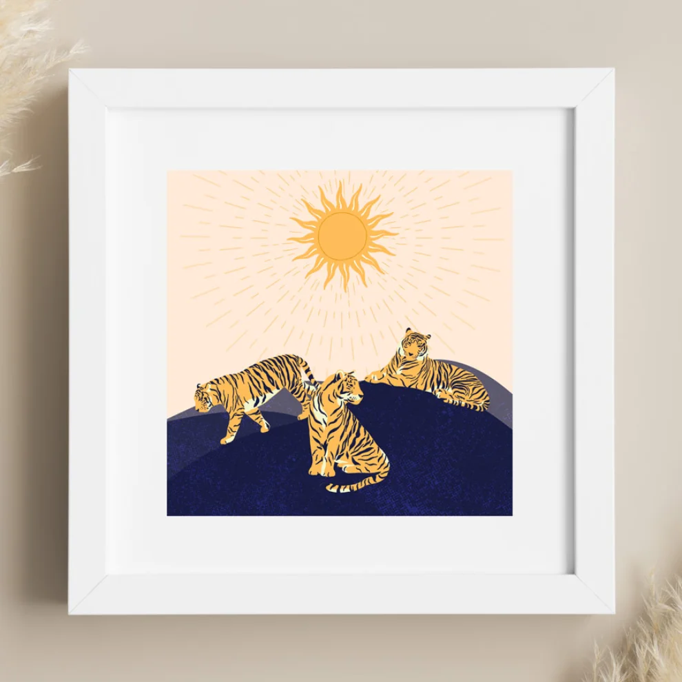 Studio Ovata - Family of Tiger Art Print