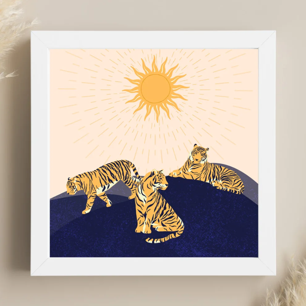 Studio Ovata - Family of Tiger Art Print