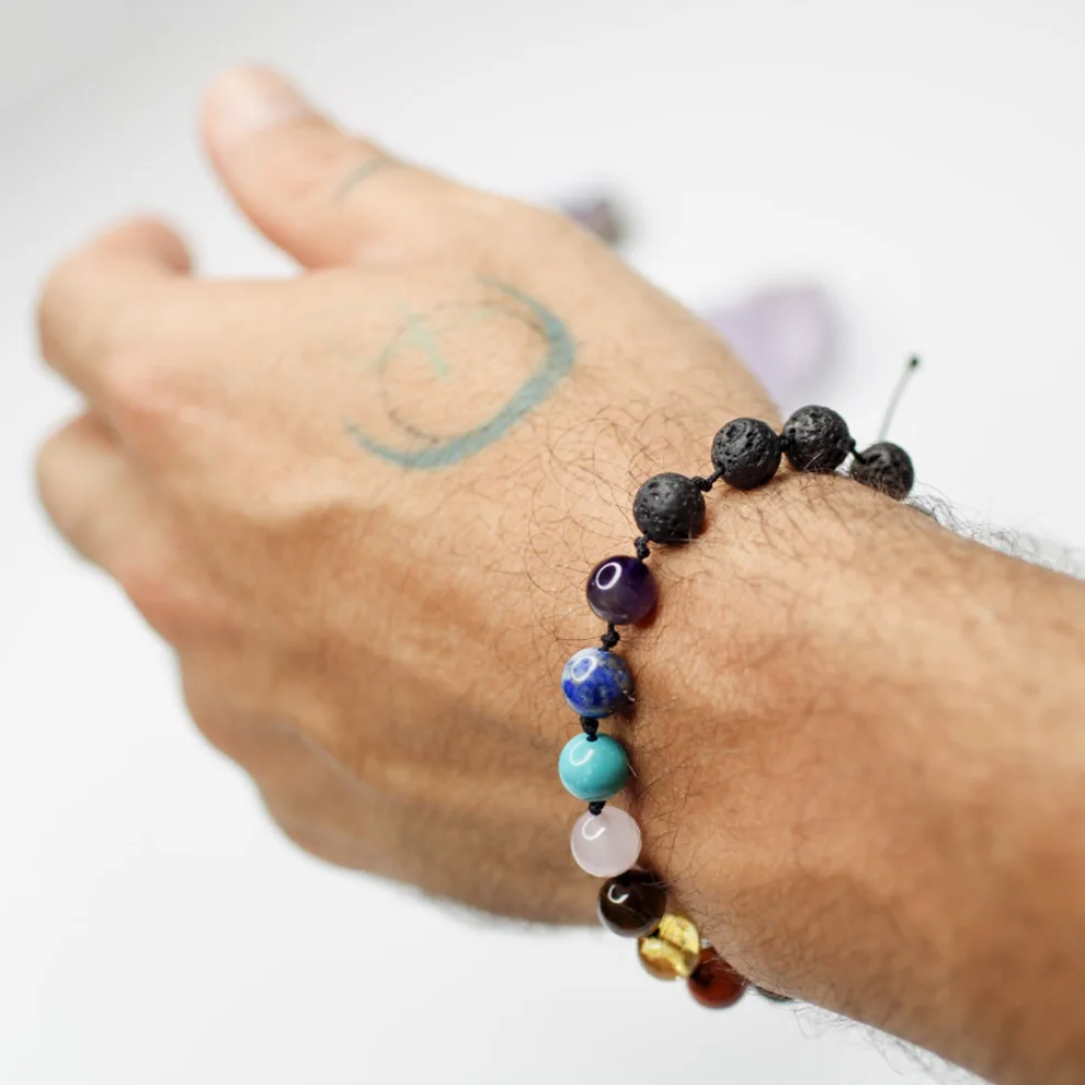 Boho Yoga Art - Düğüm Detaylı Chakra Bracelet