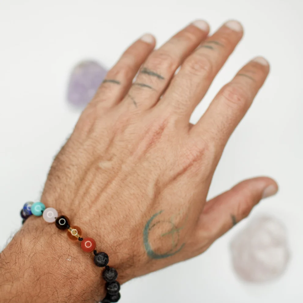 Boho Yoga Art - Düğüm Detaylı Chakra Bracelet