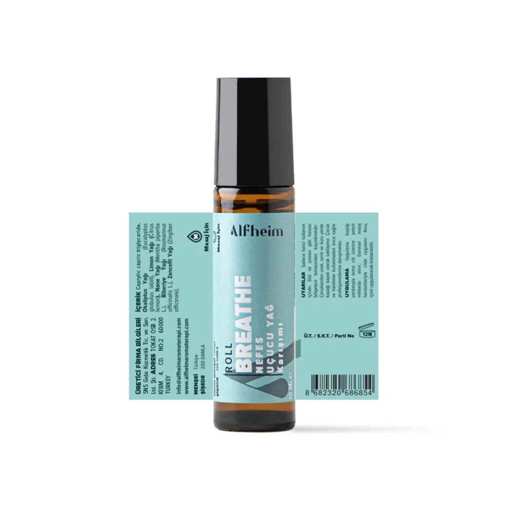 Alfheim Essential Oils & Aromatherapy - Breathe Terapi Roll/ Uçucu Yağ Karışımı/ Roll-on/ 10 Ml