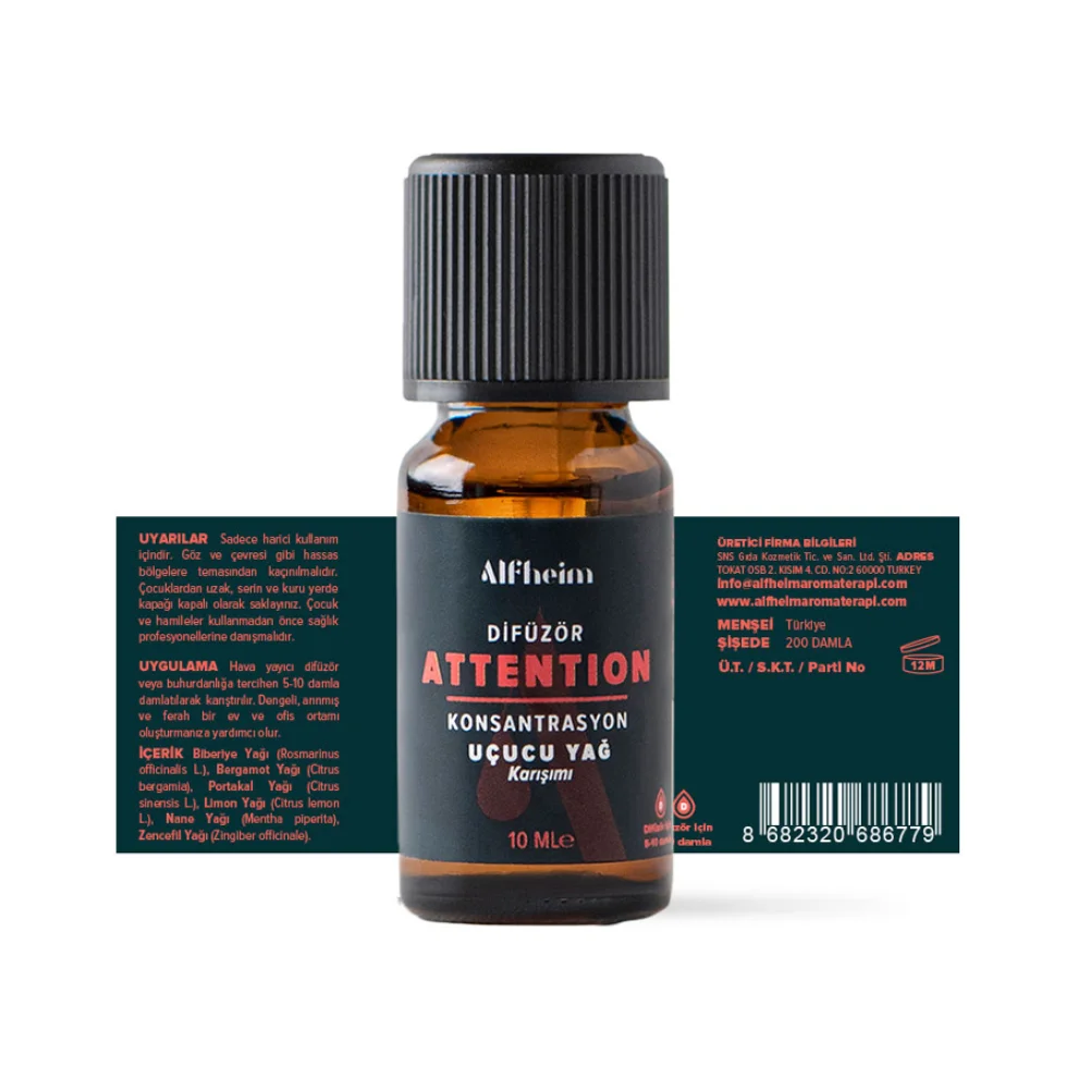 Alfheim Essential Oils & Aromatherapy - Attention Uçucu Yağ Karışımı