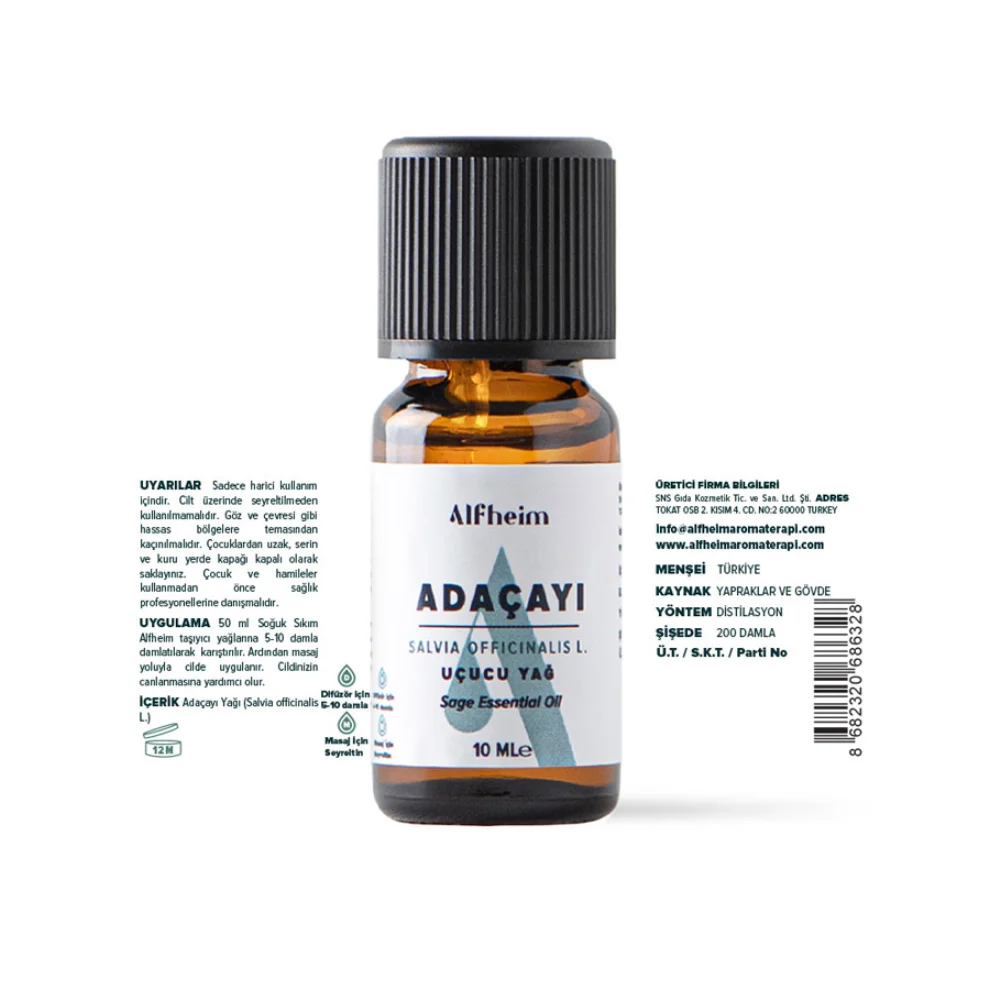 Alfheim Essential Oils & Aromatherapy - Adaçayı Uçucu Yağı/ Adaçayı Yağı/ Aromaterapi/ Koku/ Uçucu Yağ/uçucu Yağlar/ 10 Ml