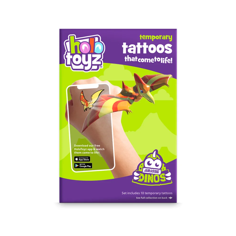 Holo Toyz - Tattoo Jurassic Dinos AR Uyumlu Geçici Dövme